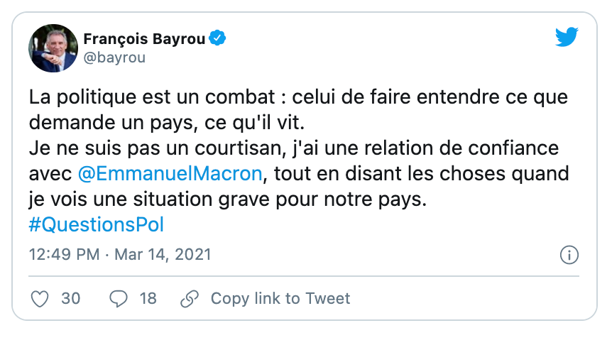 Tweet François Bayrou