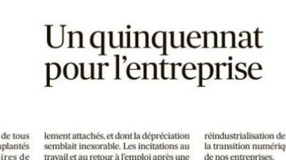 Un quinquennat pour l'entreprise