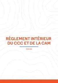 Règlement intérieur du CCC et de la CAM (RICC)